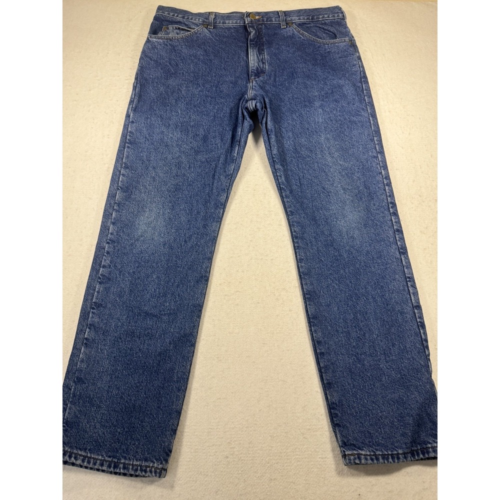 Vintage L.L. Bean Straight Leg Jeans Mens 40x32 Blue Flannel Lined‎ Made in USA